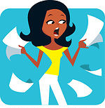 1-45843-Royalty-Free-RF-Clipart-Illustration-Of-A-Stressed-Out-Black-Woman-Holding-Paperwork